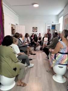RHD Faculty, participants and womanspace alumni having a group meeting