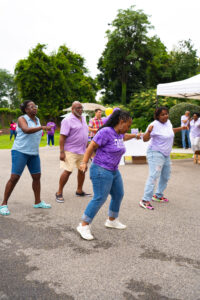 RHD faculty and wister street participants dancing together